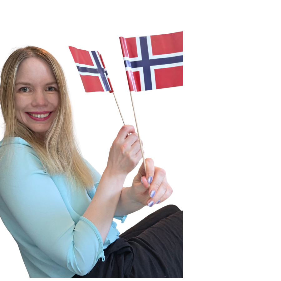 Anita med norske flagg